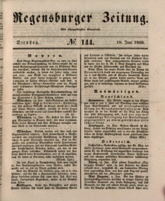 Regensburger Zeitung Dienstag 18. Juni 1839