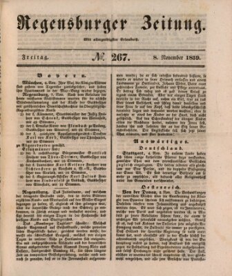 Regensburger Zeitung Freitag 8. November 1839