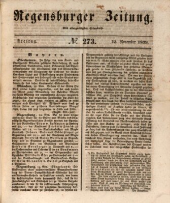 Regensburger Zeitung Freitag 15. November 1839
