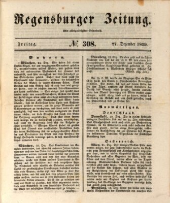 Regensburger Zeitung Freitag 27. Dezember 1839