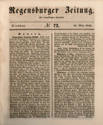 Regensburger Zeitung Dienstag 24. März 1840