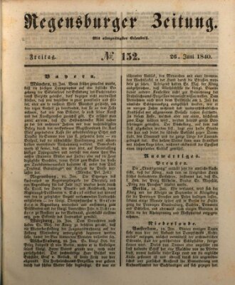 Regensburger Zeitung Freitag 26. Juni 1840