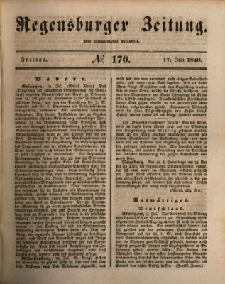 Regensburger Zeitung Freitag 17. Juli 1840