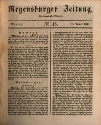 Regensburger Zeitung Montag 18. Januar 1841