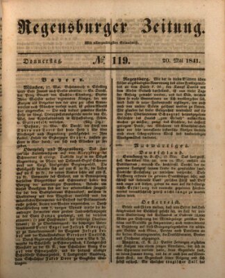 Regensburger Zeitung Donnerstag 20. Mai 1841