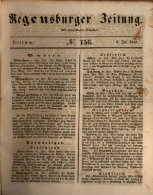 Regensburger Zeitung Freitag 2. Juli 1841