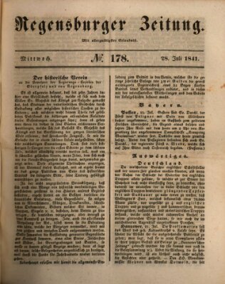 Regensburger Zeitung Mittwoch 28. Juli 1841