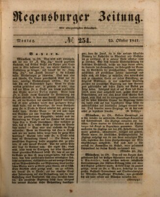 Regensburger Zeitung Montag 25. Oktober 1841
