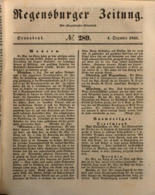 Regensburger Zeitung Samstag 4. Dezember 1841