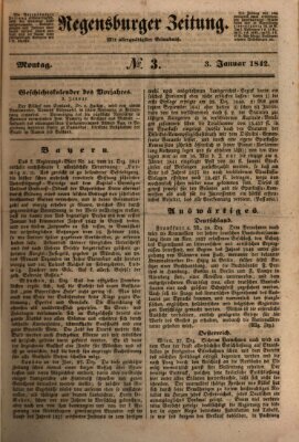 Regensburger Zeitung Montag 3. Januar 1842