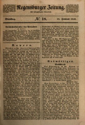 Regensburger Zeitung Dienstag 18. Januar 1842