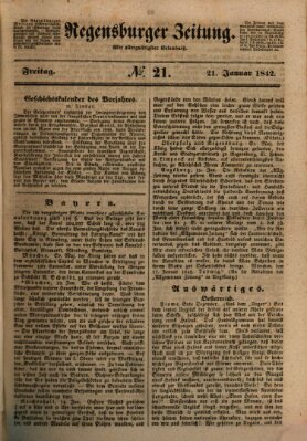 Regensburger Zeitung Freitag 21. Januar 1842