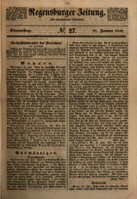 Regensburger Zeitung Donnerstag 27. Januar 1842