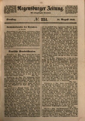 Regensburger Zeitung Dienstag 16. August 1842