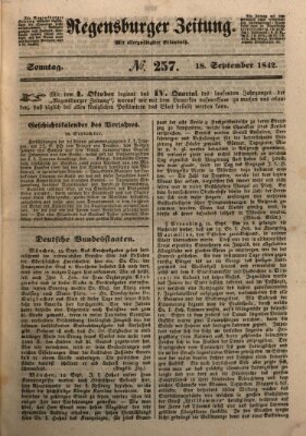 Regensburger Zeitung Sonntag 18. September 1842