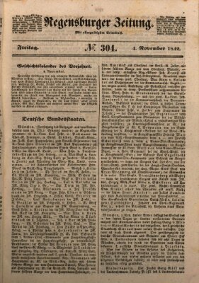 Regensburger Zeitung Freitag 4. November 1842