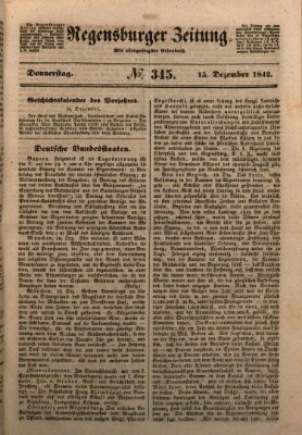 Regensburger Zeitung Donnerstag 15. Dezember 1842