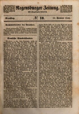 Regensburger Zeitung Dienstag 10. Januar 1843