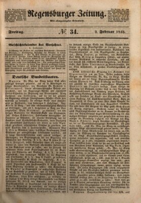 Regensburger Zeitung Freitag 3. Februar 1843