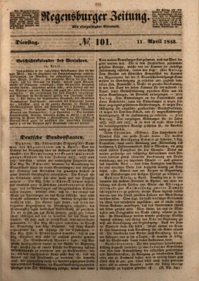 Regensburger Zeitung Dienstag 11. April 1843