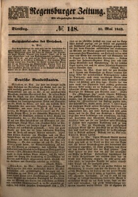 Regensburger Zeitung Dienstag 30. Mai 1843