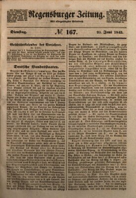 Regensburger Zeitung Dienstag 20. Juni 1843