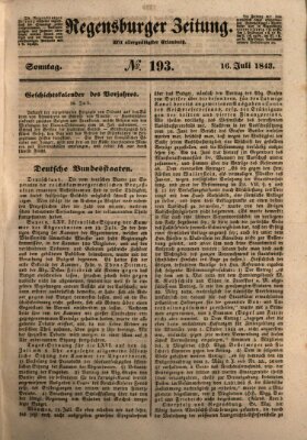 Regensburger Zeitung Sonntag 16. Juli 1843