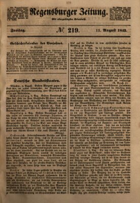 Regensburger Zeitung Freitag 11. August 1843