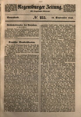 Regensburger Zeitung Samstag 16. September 1843