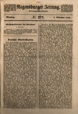 Regensburger Zeitung Montag 2. Oktober 1843
