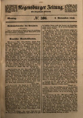 Regensburger Zeitung Montag 6. November 1843
