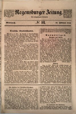 Regensburger Zeitung Mittwoch 21. Februar 1844