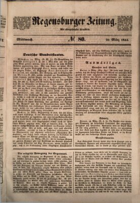 Regensburger Zeitung Mittwoch 20. März 1844