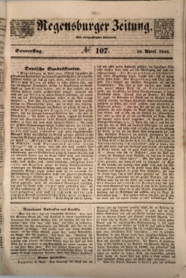 Regensburger Zeitung Donnerstag 18. April 1844