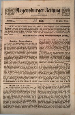 Regensburger Zeitung Dienstag 18. Juni 1844