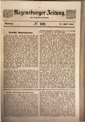 Regensburger Zeitung Sonntag 21. Juli 1844