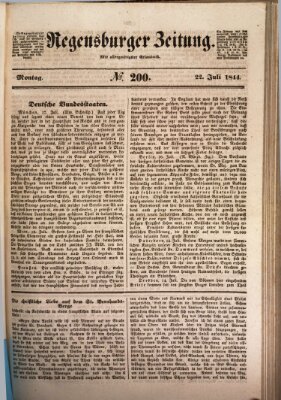 Regensburger Zeitung Montag 22. Juli 1844