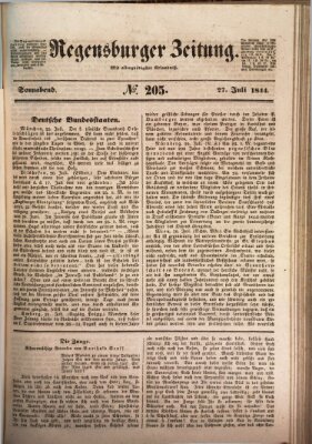 Regensburger Zeitung Samstag 27. Juli 1844