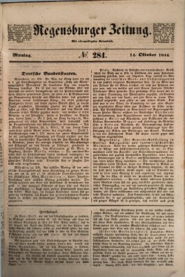 Regensburger Zeitung Montag 14. Oktober 1844