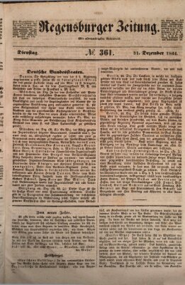 Regensburger Zeitung Dienstag 31. Dezember 1844