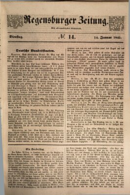 Regensburger Zeitung Dienstag 14. Januar 1845