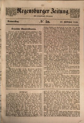 Regensburger Zeitung Donnerstag 27. Februar 1845