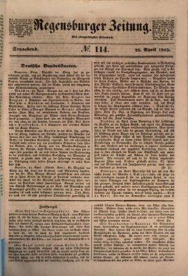 Regensburger Zeitung Samstag 26. April 1845