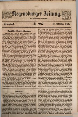 Regensburger Zeitung Samstag 18. Oktober 1845