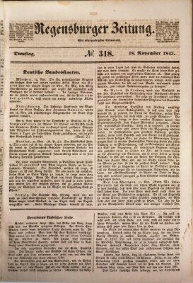 Regensburger Zeitung Dienstag 18. November 1845