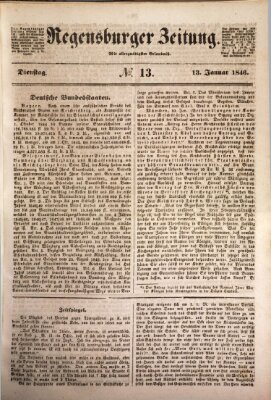 Regensburger Zeitung Dienstag 13. Januar 1846