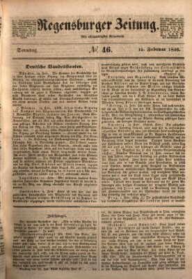 Regensburger Zeitung Sonntag 15. Februar 1846