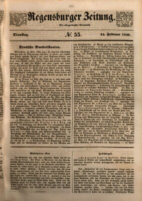 Regensburger Zeitung Dienstag 24. Februar 1846
