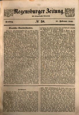 Regensburger Zeitung Freitag 27. Februar 1846