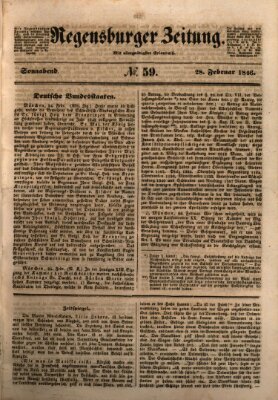 Regensburger Zeitung Samstag 28. Februar 1846